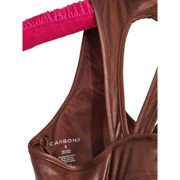 Carbon 38 Action Sports Bra 2.0 Takara Shine Cappuccino Brown Size Small Padded - Picture 13 of 14